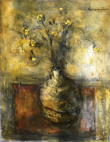 【平松利昭】直筆　SM   油絵　静物画　絵画　画家　額付き 平松利昭】直筆SM 油絵静物画絵画画家額付き